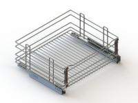 Выдвижная корзина д/посуды UMM15.12 ровное дно SOFT 500 мм ст.пруток CP хром (UMM/BOYARD, РОССИЯ)