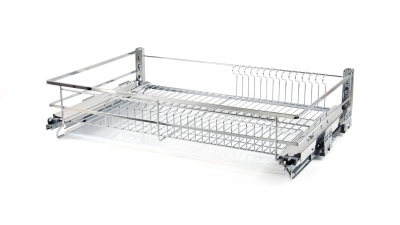 Выдвижная корзина д/посуды MIRA SOFT 800 мм ст.пруток CP хром (BOYARD, КИТАЙ)